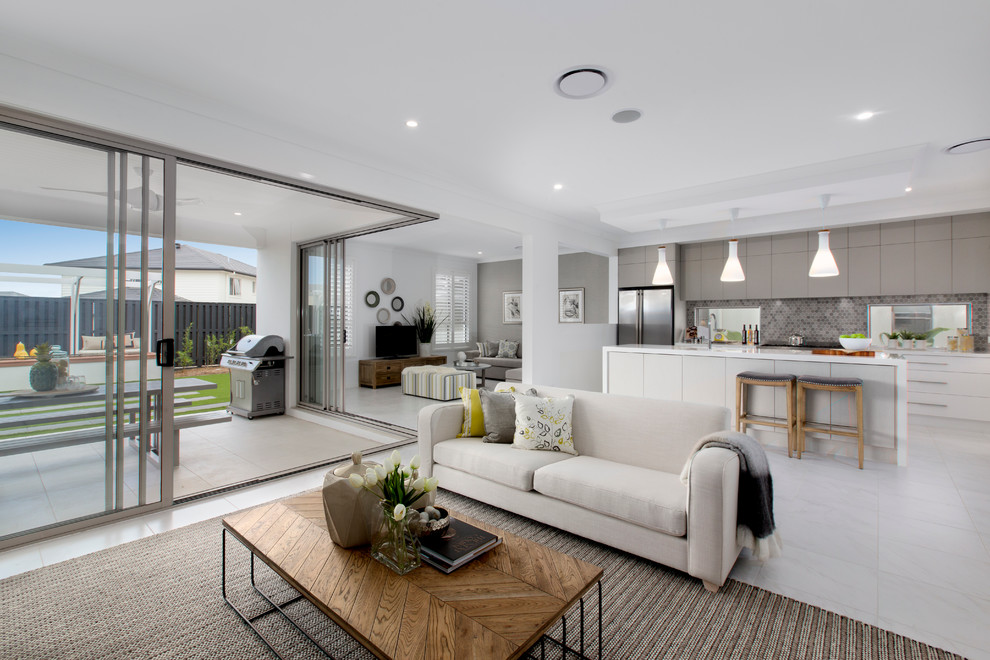 Inspiration for a contemporary living room remodel in Brisbane