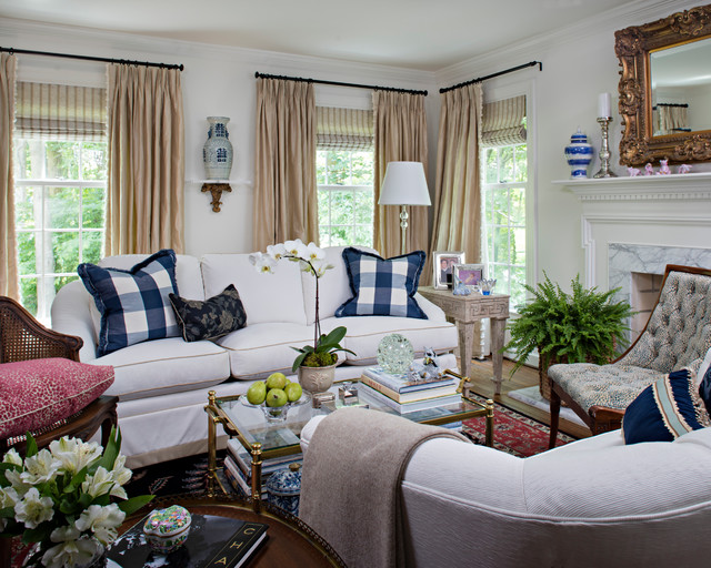 Classic French Country Modern Living Room in St. David's, PA