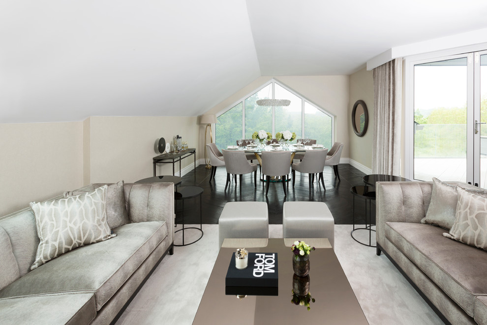 Design ideas for a modern living room in Hertfordshire.