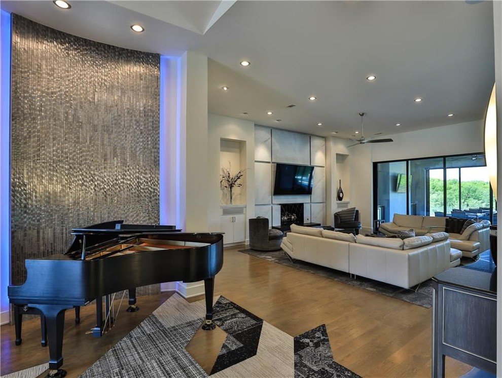 Clean lined contemporary - Contemporary - Living Room - Dallas - by ...