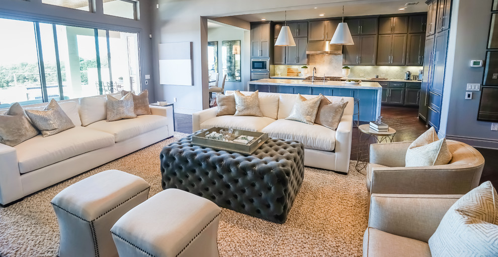Client Residence Transitional Living Room Austin