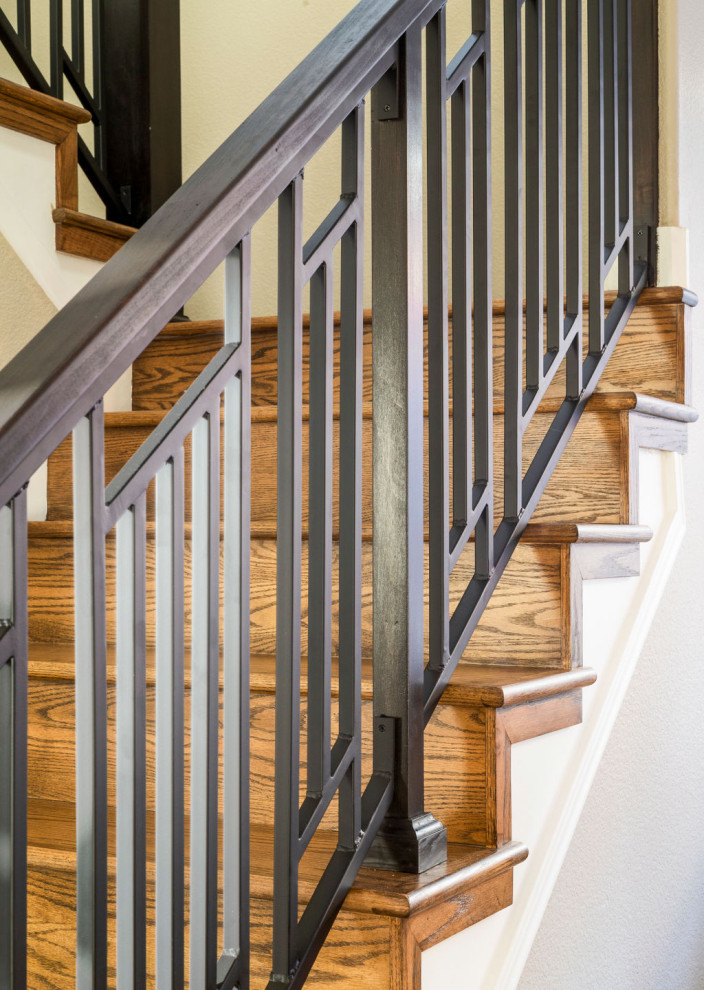 Inspiration for a medium sized classic staircase in Denver.