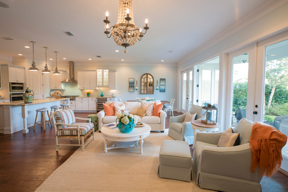 Coastal Craftsman Beach Style Living Room Jacksonville by Karen