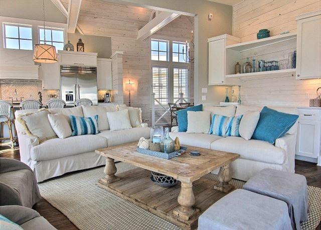 This is an example of a nautical living room in Austin.