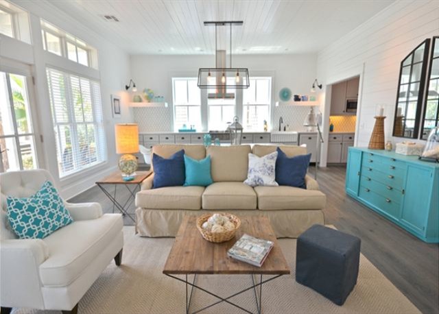 Inspiration for a coastal living room remodel in Austin