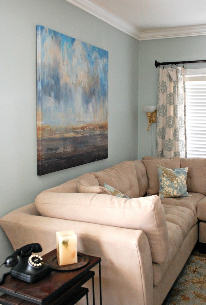 Example of a beach style living room design in Tampa