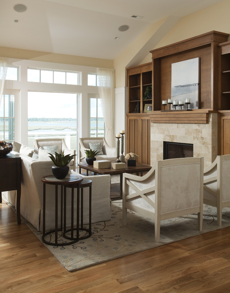 Example of a beach style living room design in Wilmington