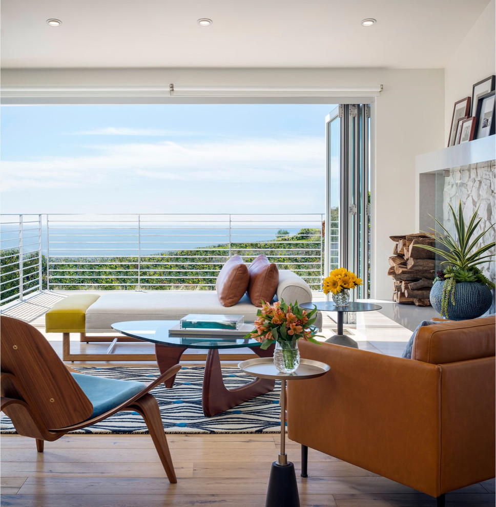 Coastal Mid Century Modern Midcentury Living Room Los Angeles Houzz