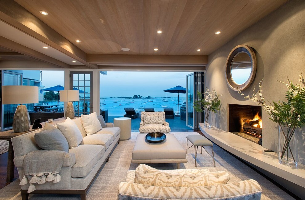 Immagine di un soggiorno stile marino