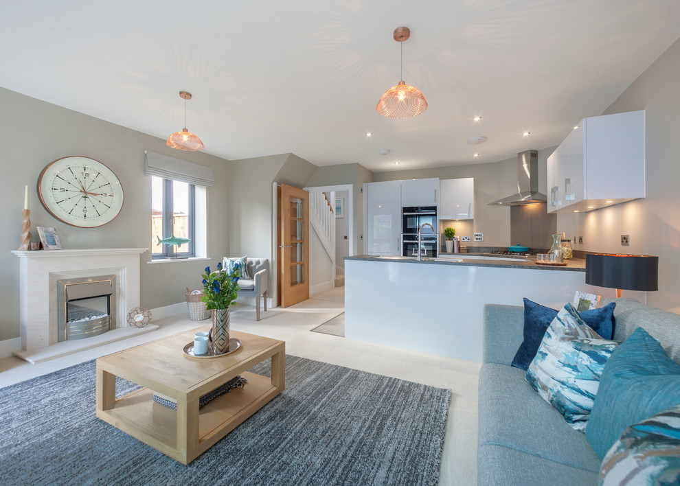 Inspiration for a coastal living room remodel in Dorset