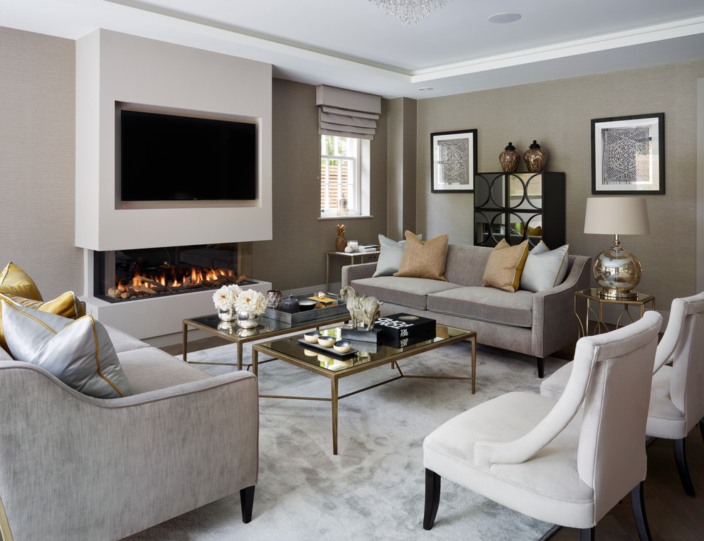 Trendy living room photo in Surrey