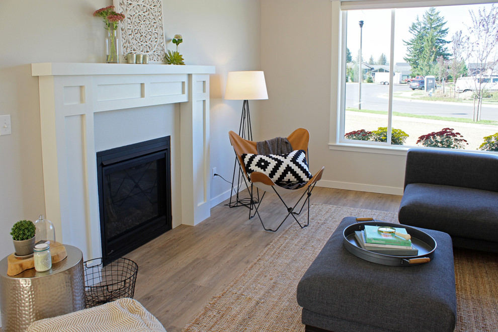Inspiration for a contemporary vinyl floor living room remodel in San Diego