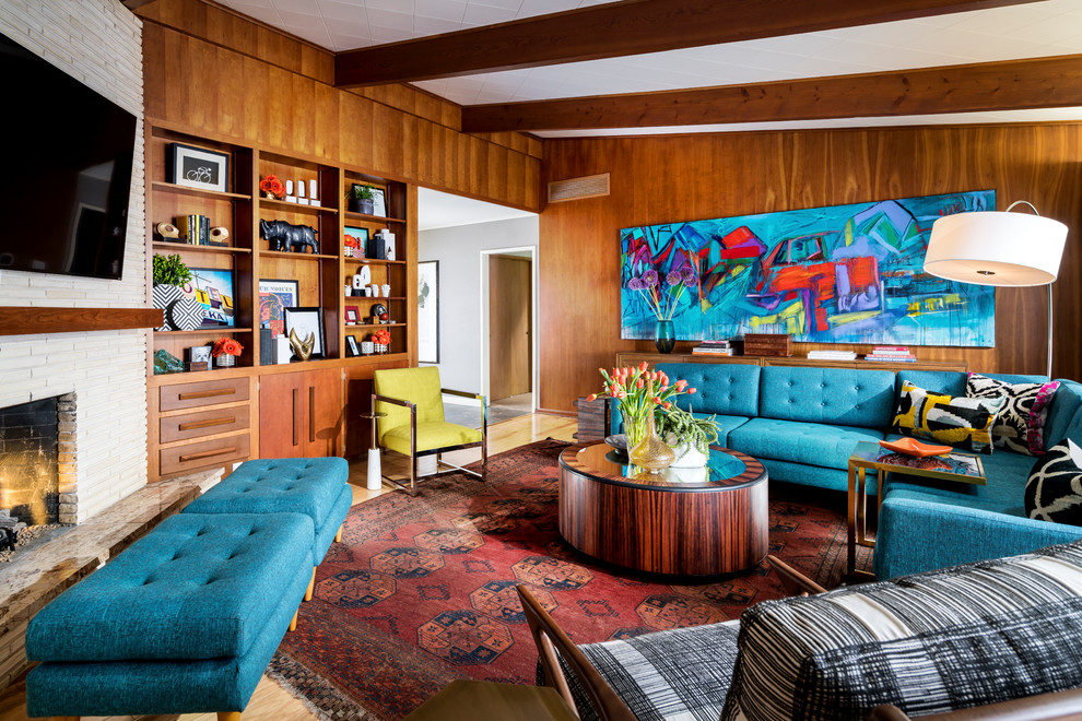 Colorful Midcentury Modern Midcentury Living Room Other by