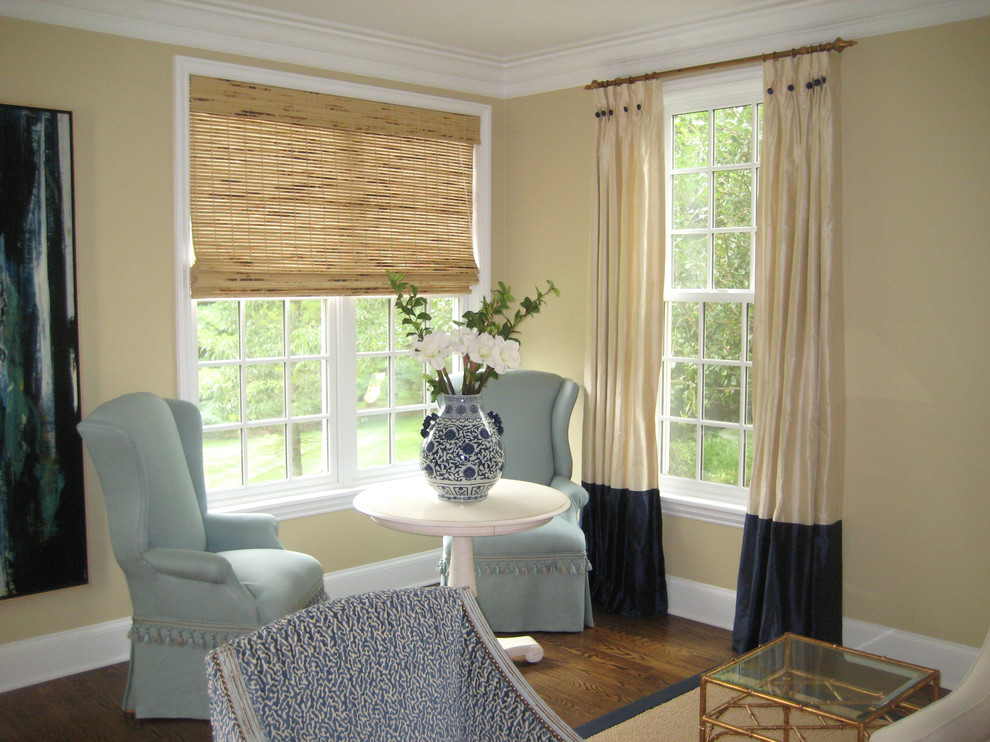 Combination Window Treatments Traditional Living Room