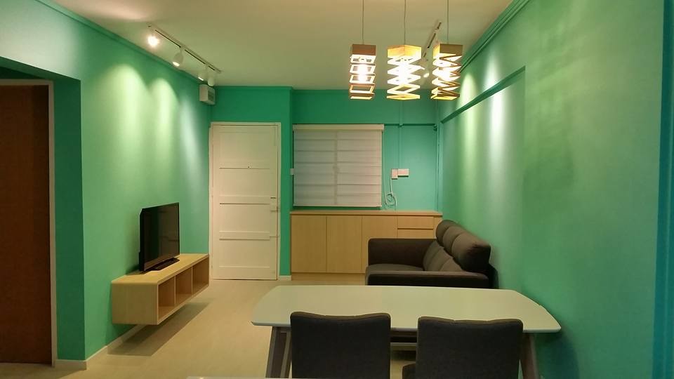 This is an example of a scandinavian living room in Singapore.