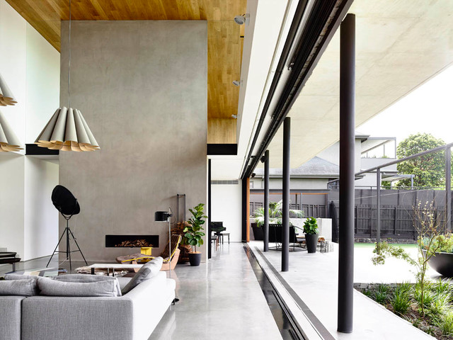 Concrete House Modern Living Room Melbourne By Matt Gibson