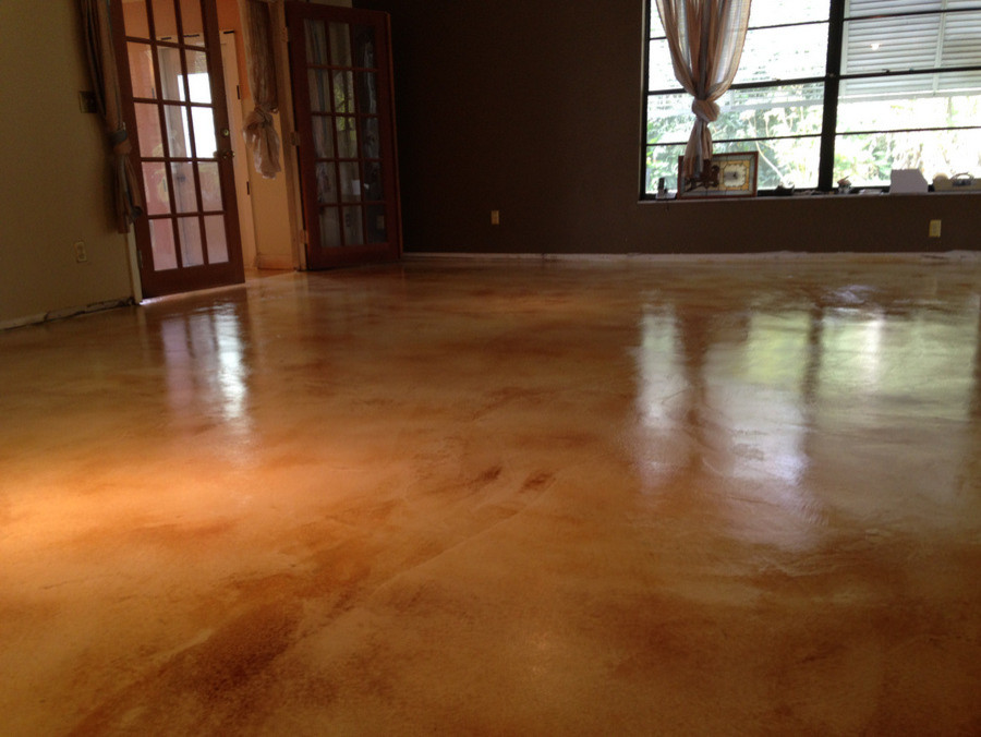 Concrete Staining Living Room Los Angeles by Decorative Concrete