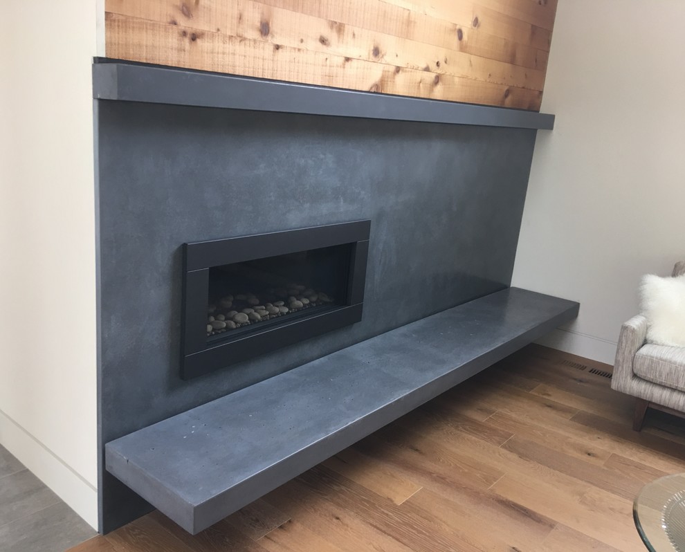 Concrete Surround & Floating Hearth - Modern - Living Room - San ...