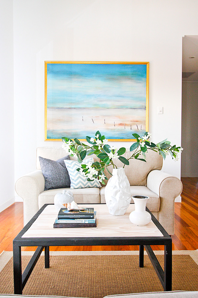 Inspiration for a coastal living room remodel in Brisbane