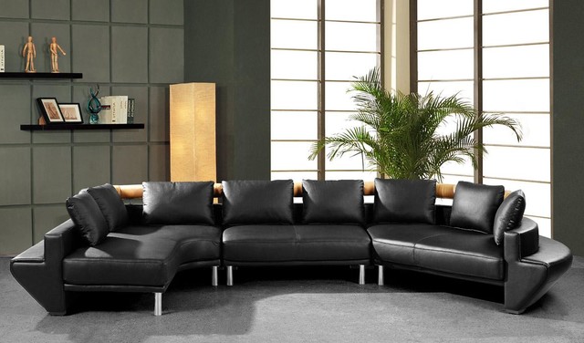 Contemporary Curved Sectional Sofa In