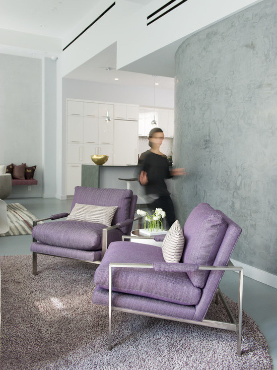 Idee per un grande soggiorno minimal stile loft con pareti bianche, pavimento in marmo, nessun camino e nessuna TV