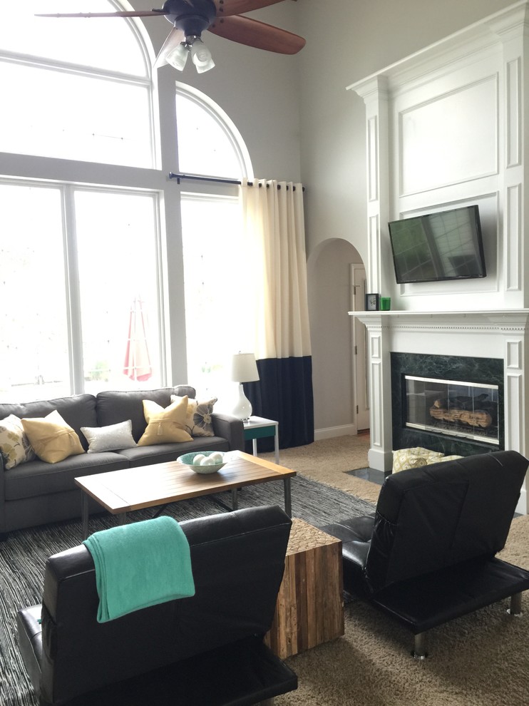 Contemporary Great Room Revamp Contemporary Living Room St Louis