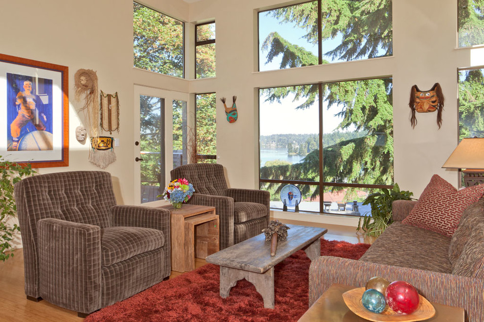 Contemporary Home features Native American artifacts Contemporary