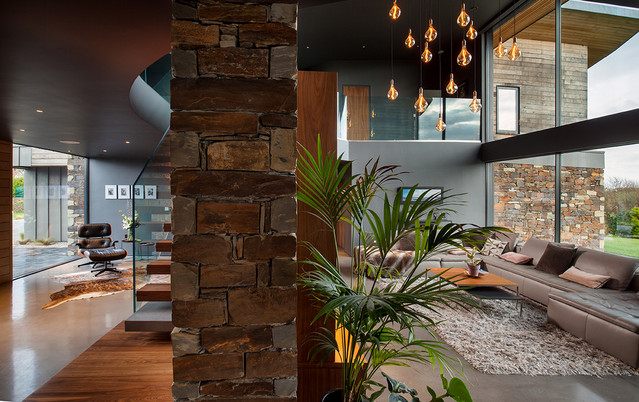 Grey and copper 2024 living room ideas