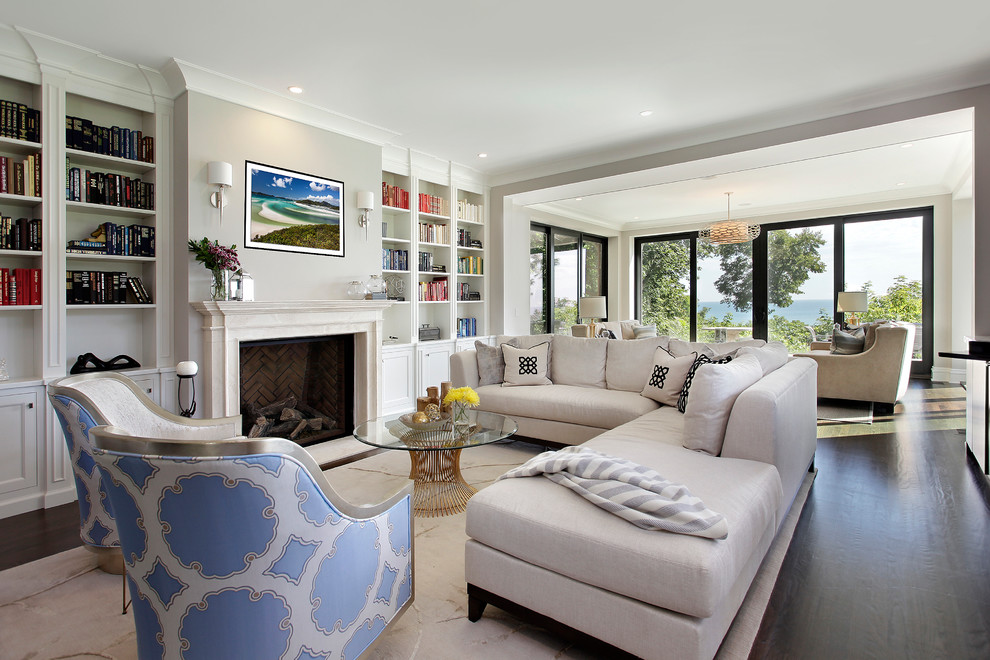 Photo of a contemporary living room in Other with a reading nook.