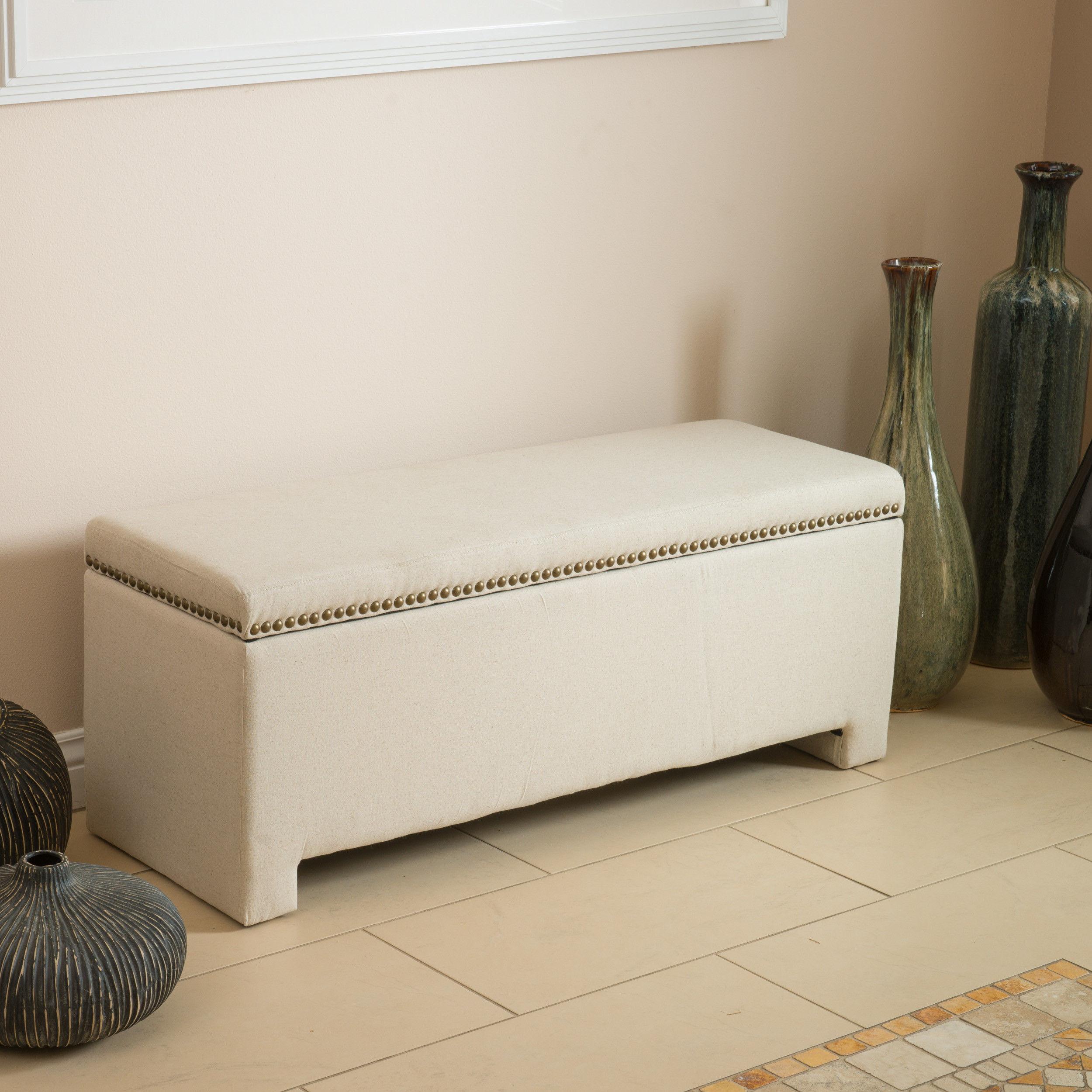 Contemporary Living Room Bedroom Space Ft Fabric Storage Ottoman Bench Los Angeles By Gdfstudio Houzz Contemporary Living Room Bedroom, Patterned Storage Ottoman Bench