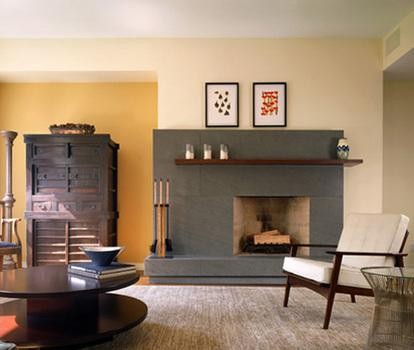 Trendy living room photo in New York