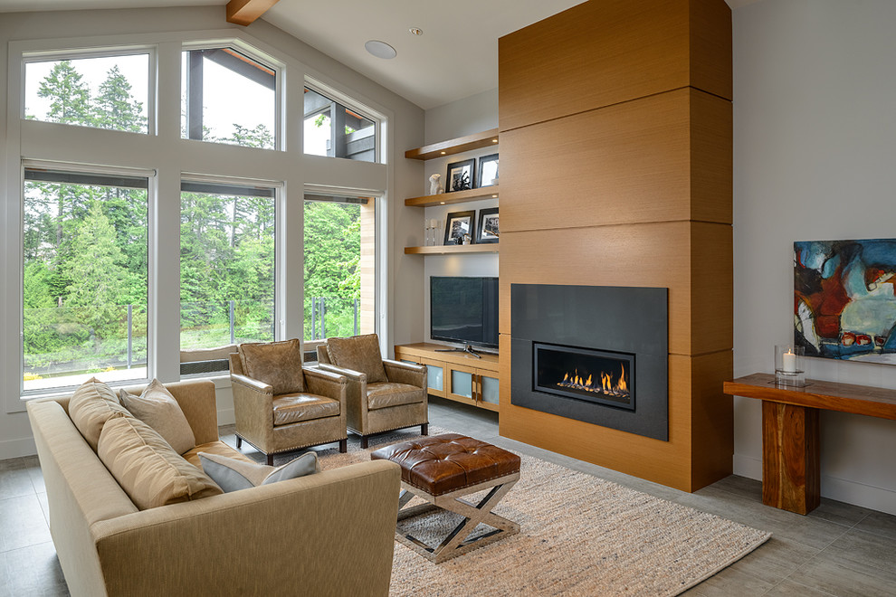 Contemporary enclosed living room in Vancouver.