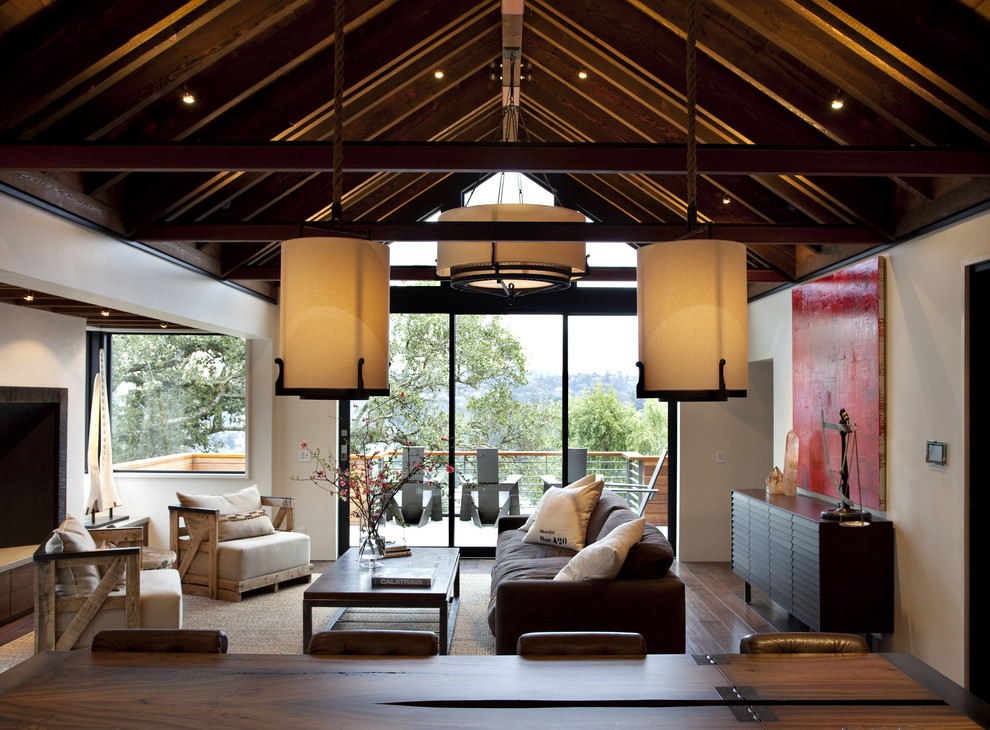 Trendy open concept living room photo in San Francisco
