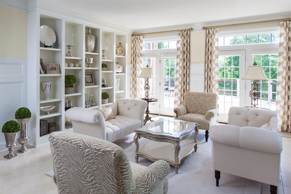 Inspiration for a large timeless open concept living room remodel in Charlotte