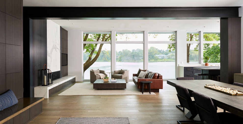 Inspiration for a contemporary living room in Minneapolis.