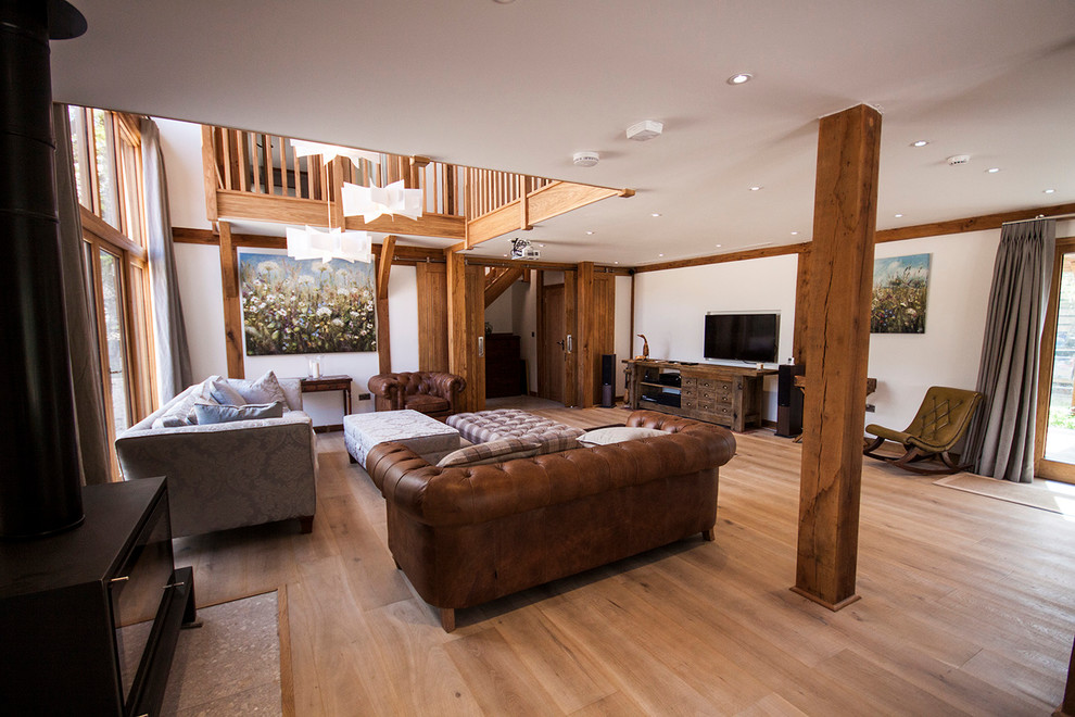 This is an example of a contemporary living room in Sussex.