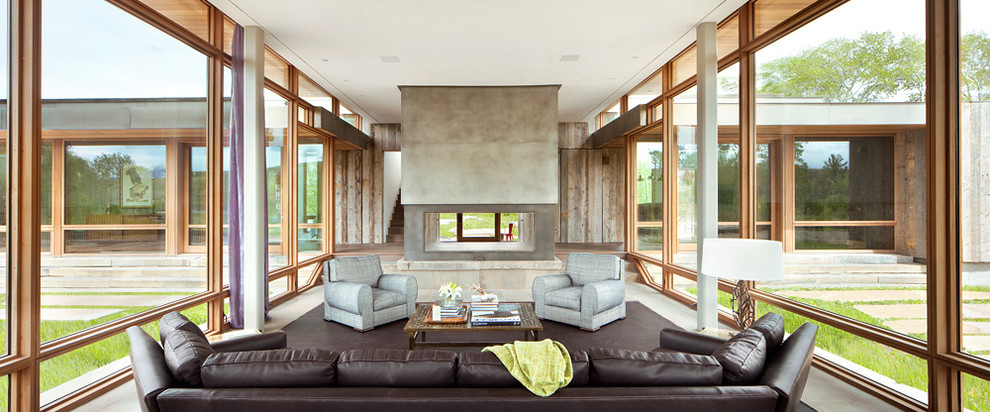 Contemporary living room in Denver.