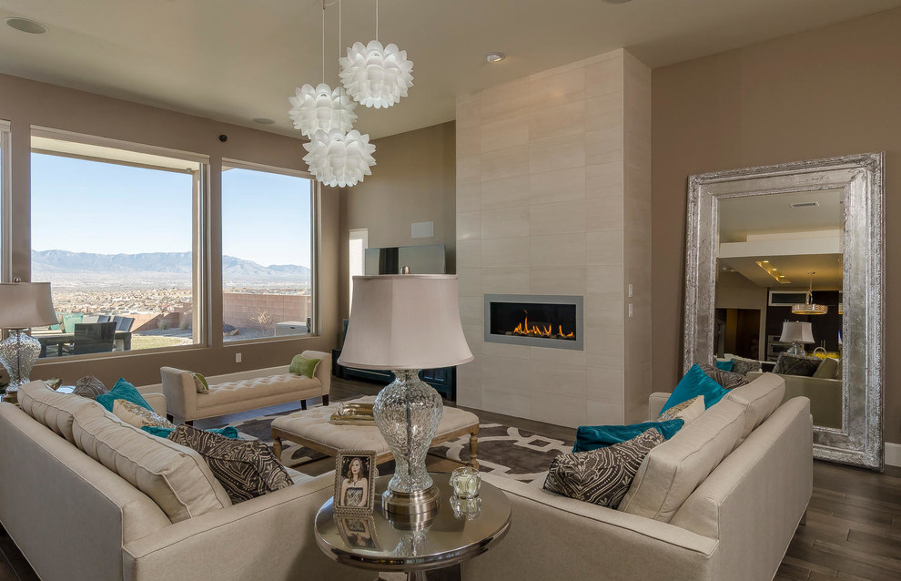 Example of a trendy living room design in Albuquerque
