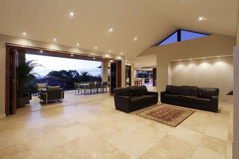 Minimalist living room photo in Perth