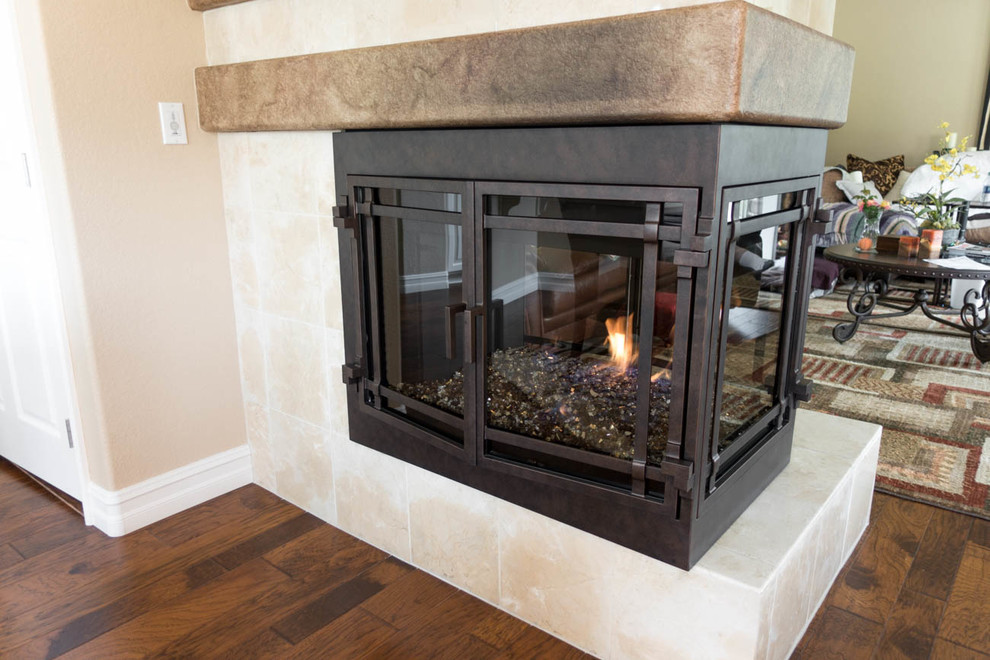 Corner Fireplace Door Santa Monica 19 with glass Transitional