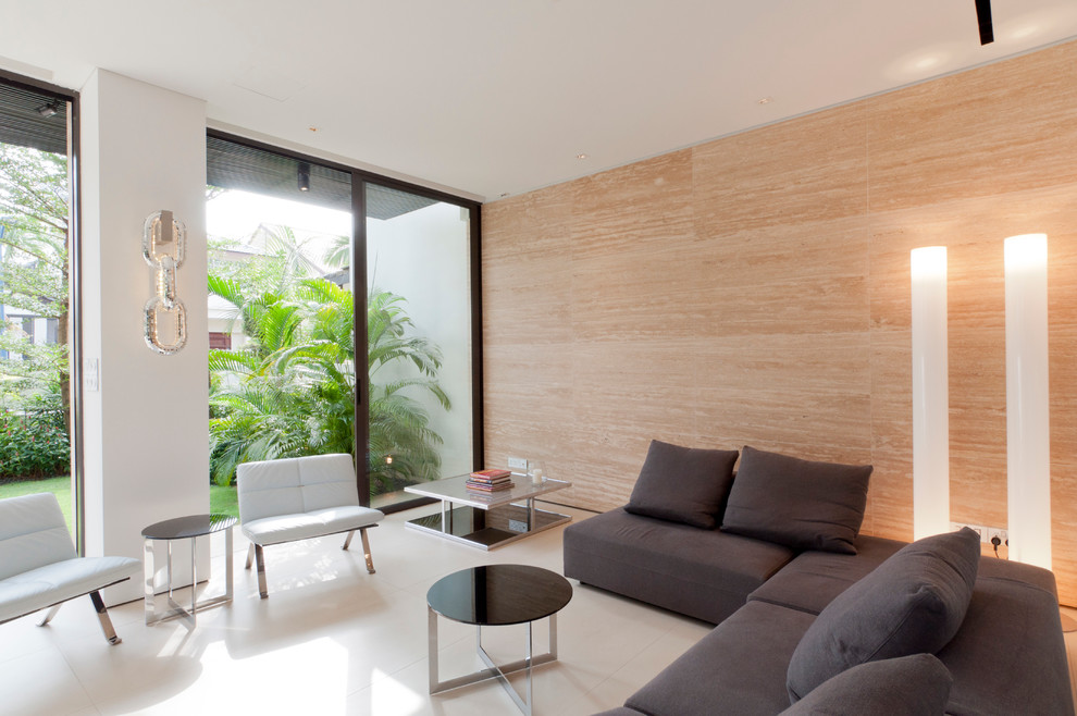 Inspiration for a modern living room remodel in Singapore