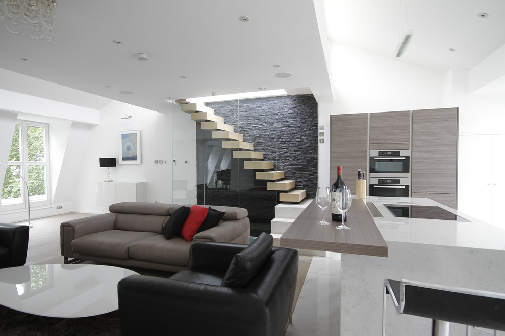 Design ideas for a medium sized contemporary living room in London.