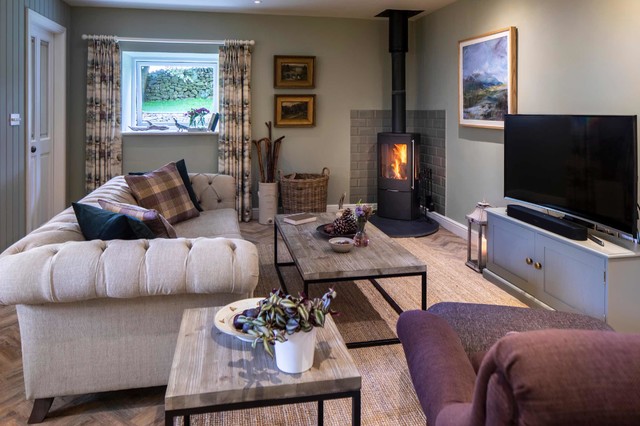 Cosy living area with log burner - Farmhouse - Living Room - Manchester -  by Joanne Ibbotson Interior Design | Houzz
