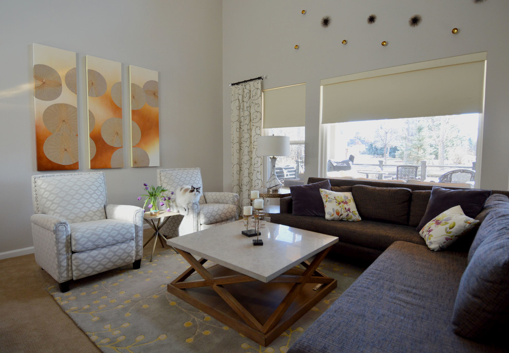 Contemporary living room in Denver.