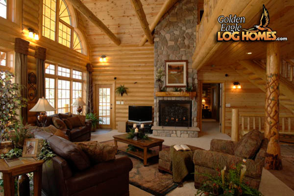 Example of a large mountain style living room design in Other