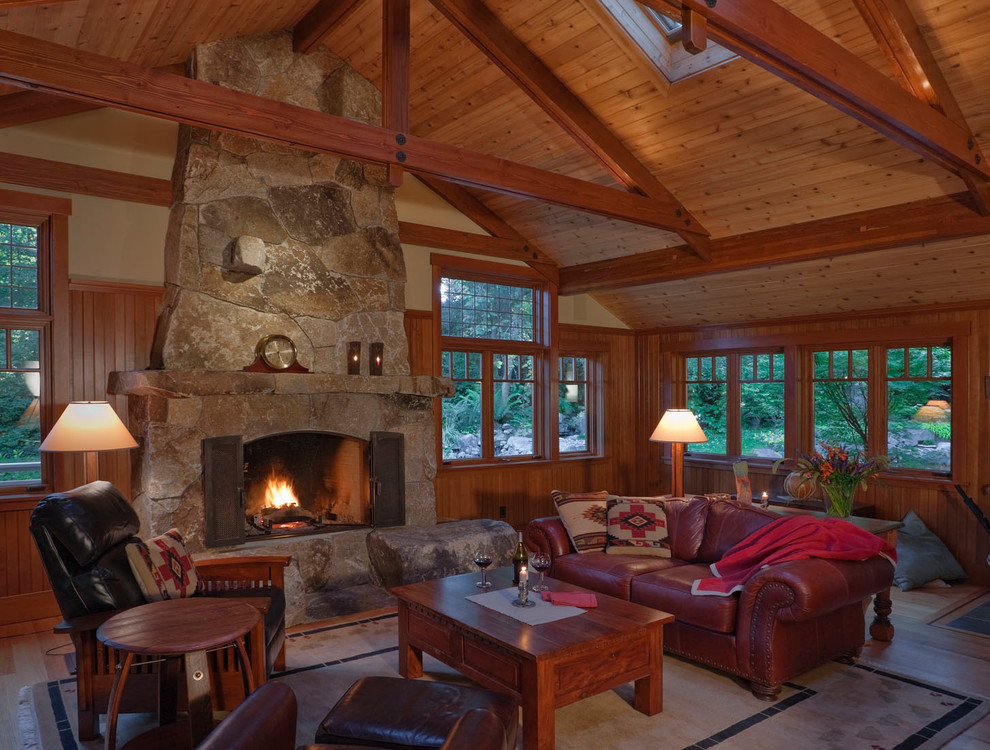 Craftsman Lodge - Traditional - Living Room - Seattle - by ...