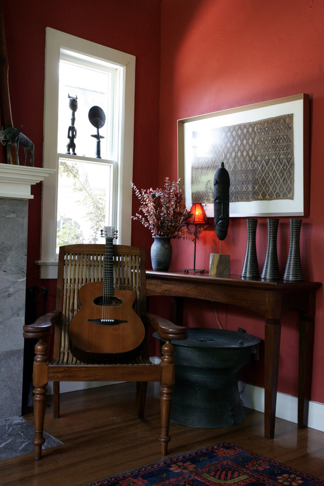 This is an example of a bohemian living room in Austin.