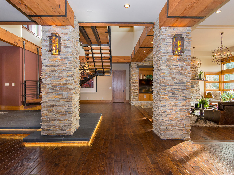 Crandall Home Rustic Living Room Portland by Fowler Home Design