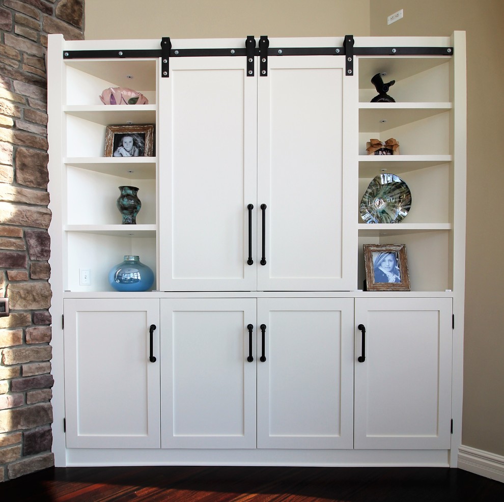 Custom built entertainment Craftsman Living Room Detroit