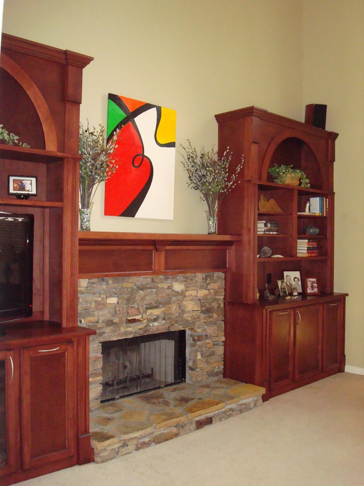 Custom BuiltIns AFTER Traditional Living Room Atlanta by B